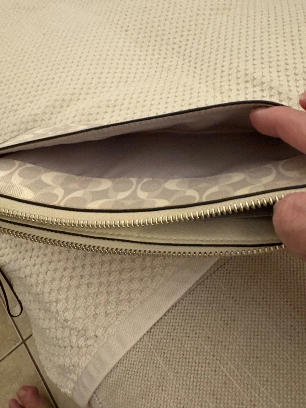 Coach Bags Signature Canvas Large Corner Zip Wristlet